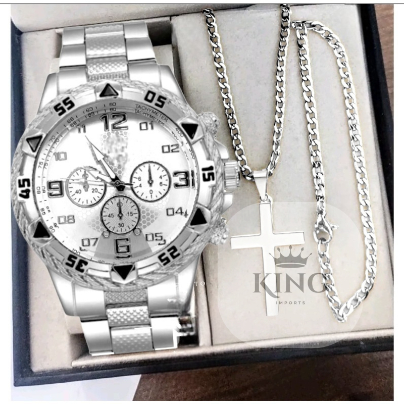 Relógio Masculino a Prova D' Agua Pallyjane/DHP Prata.