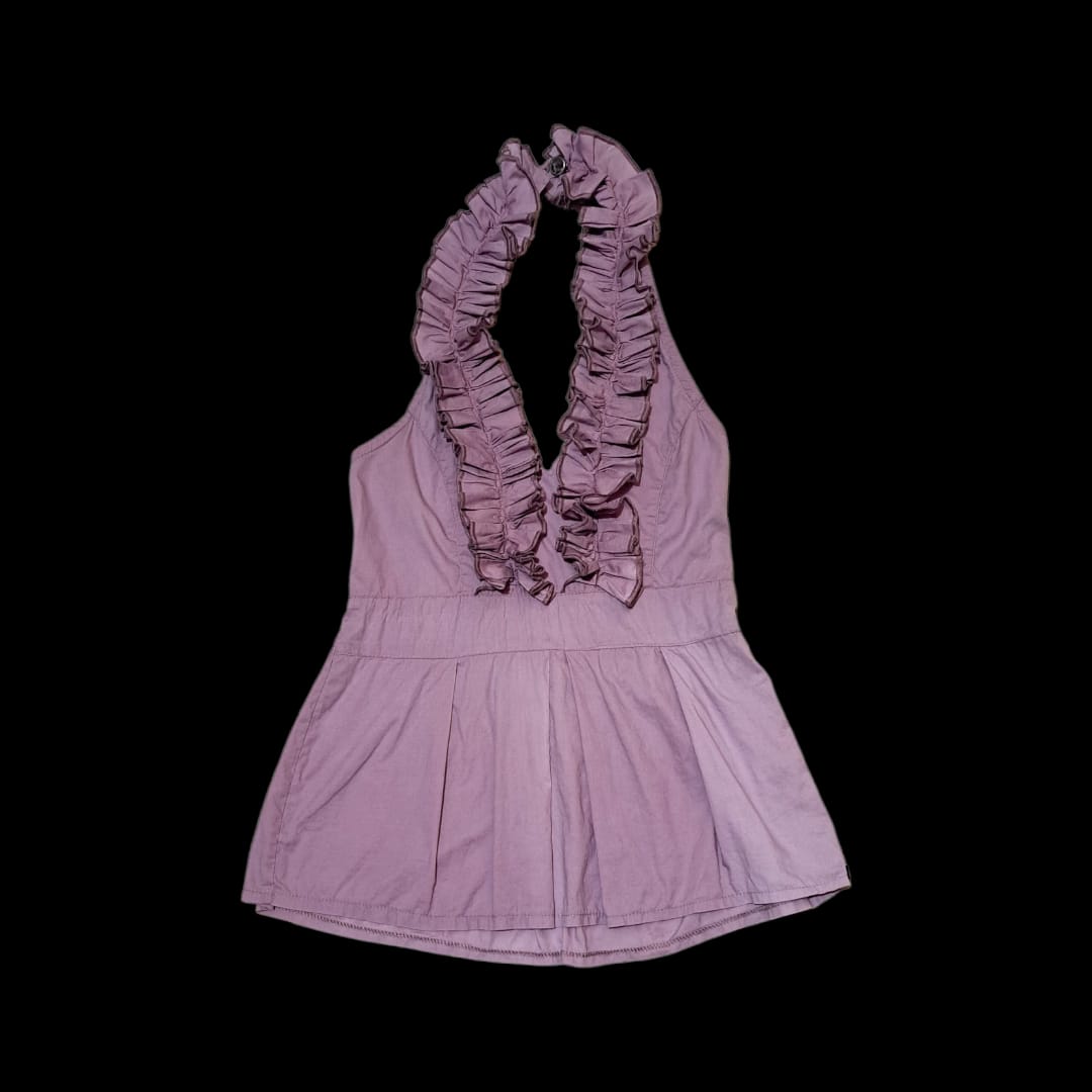 Blusa Frente Única Lilás Estética Y2K