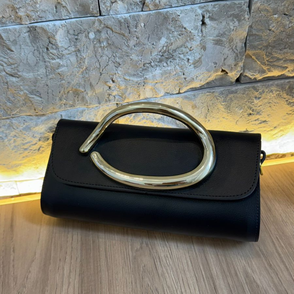 Bolsa Elipse Dourada