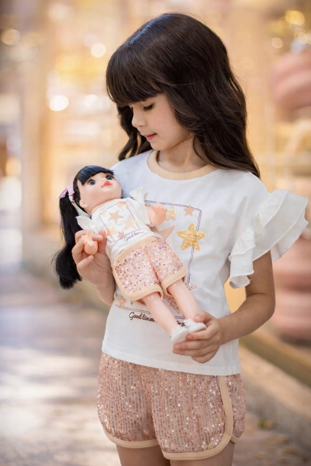 Conjunto estrelas com shorts paetê