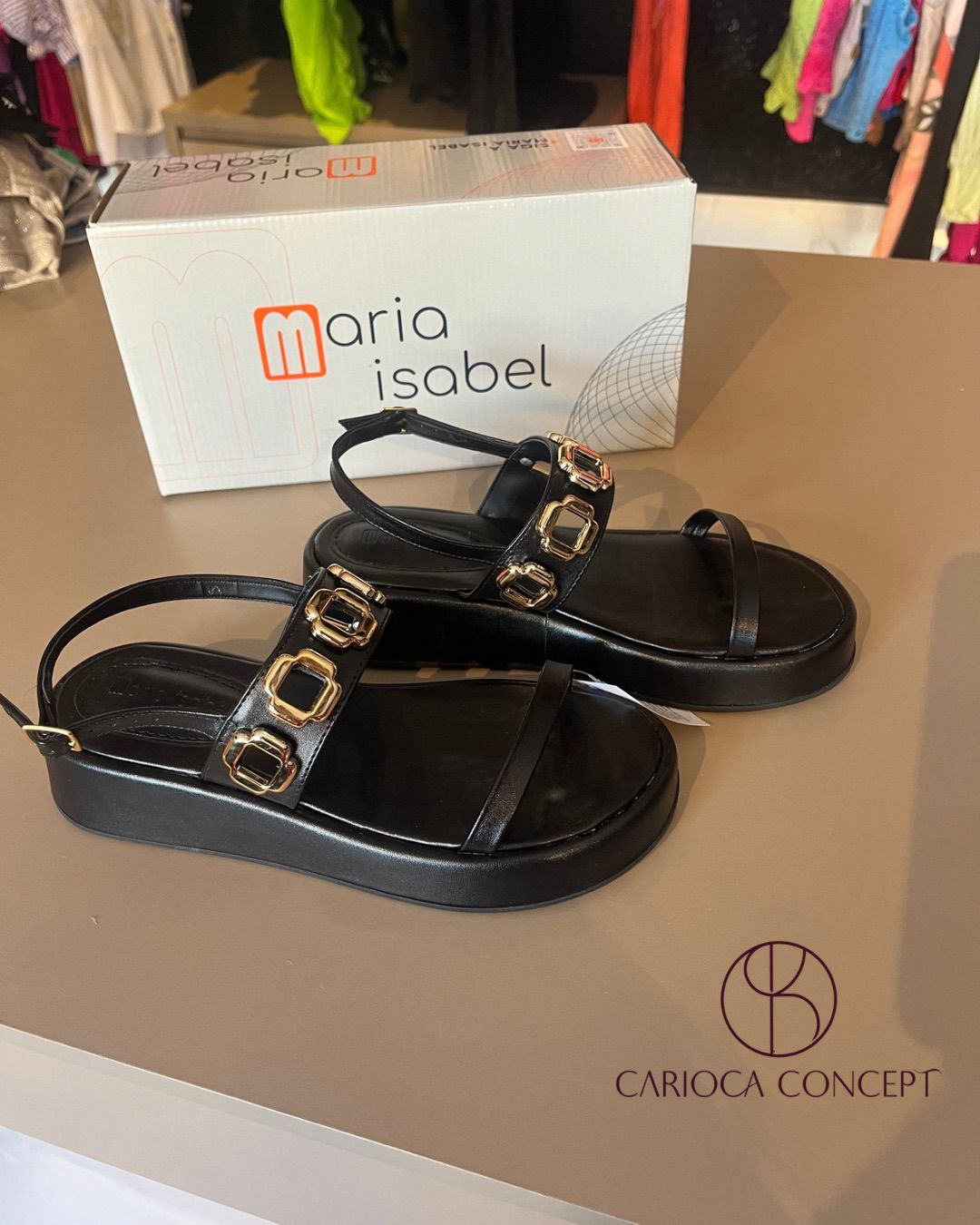 Sandália Feminina Flatfrom Maria Isabel