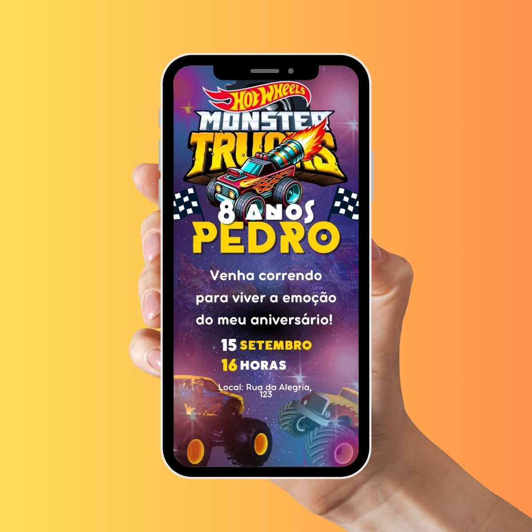 Convite Hot Wheels - Digital