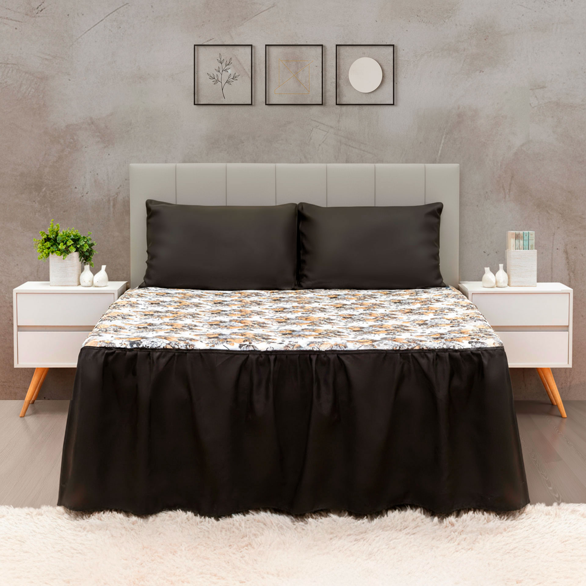 Colcha Estampada Casal 03 Peças Delicada