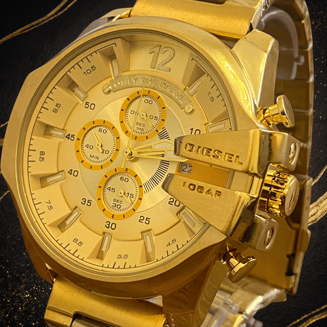 MEGA PROMOÇÃO!!! RELÓGIO DIESEL 10 BAR GOLD 100% FUNCIONAL 1ª LINHA PREMIUM + FRETE GRÁTIS