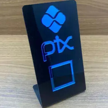 Placa PIX Acrílica QR Code Display de Mesa