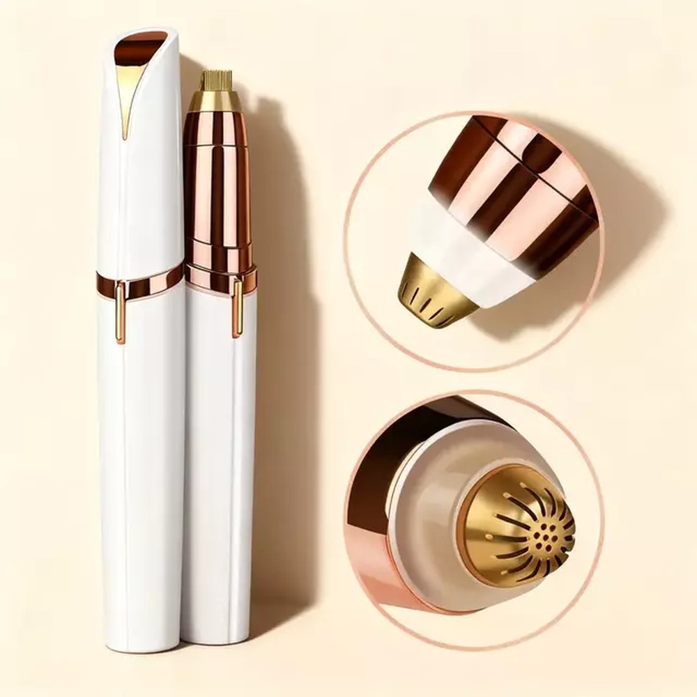 KIT Depiladora Caneta Aparadora De Sobrancelha Rosto Portátil Elétrico Recarregável NS02