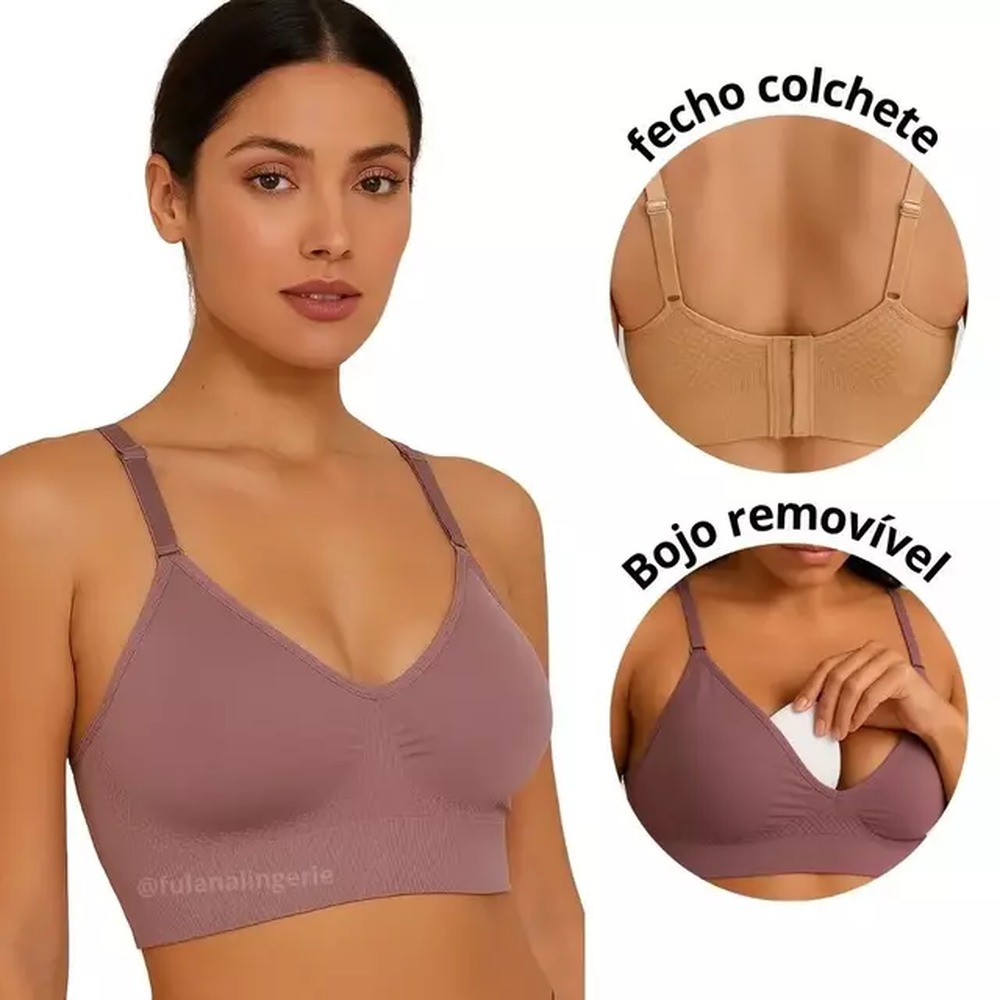 Sutiã Com Alcinha Alta Sustentação Com Bojo Removível Conforto - Sutia Import