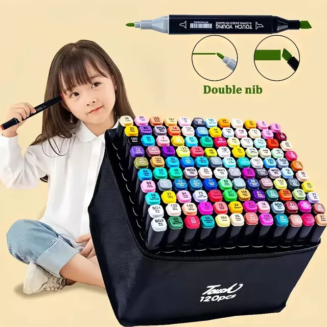 Kit Caneta Marcadora Dupla Ponta Oleosa 48 Cores | Desenho, Arte e Escola