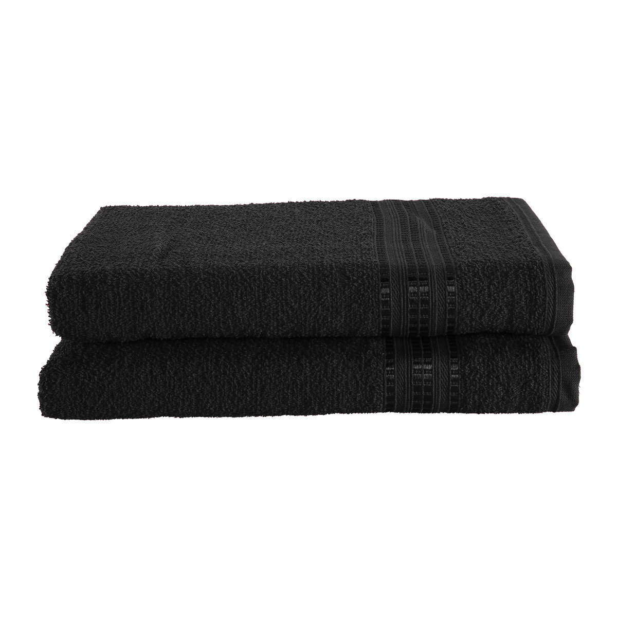 Toalha de Banho 100% Algodão gramatura 260 g/m² Linea 125x65cm Kit 2 Pçs Preto