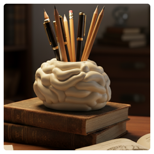 Porta Canetas em Formato de Cérebro para Psicologia e Neurociência