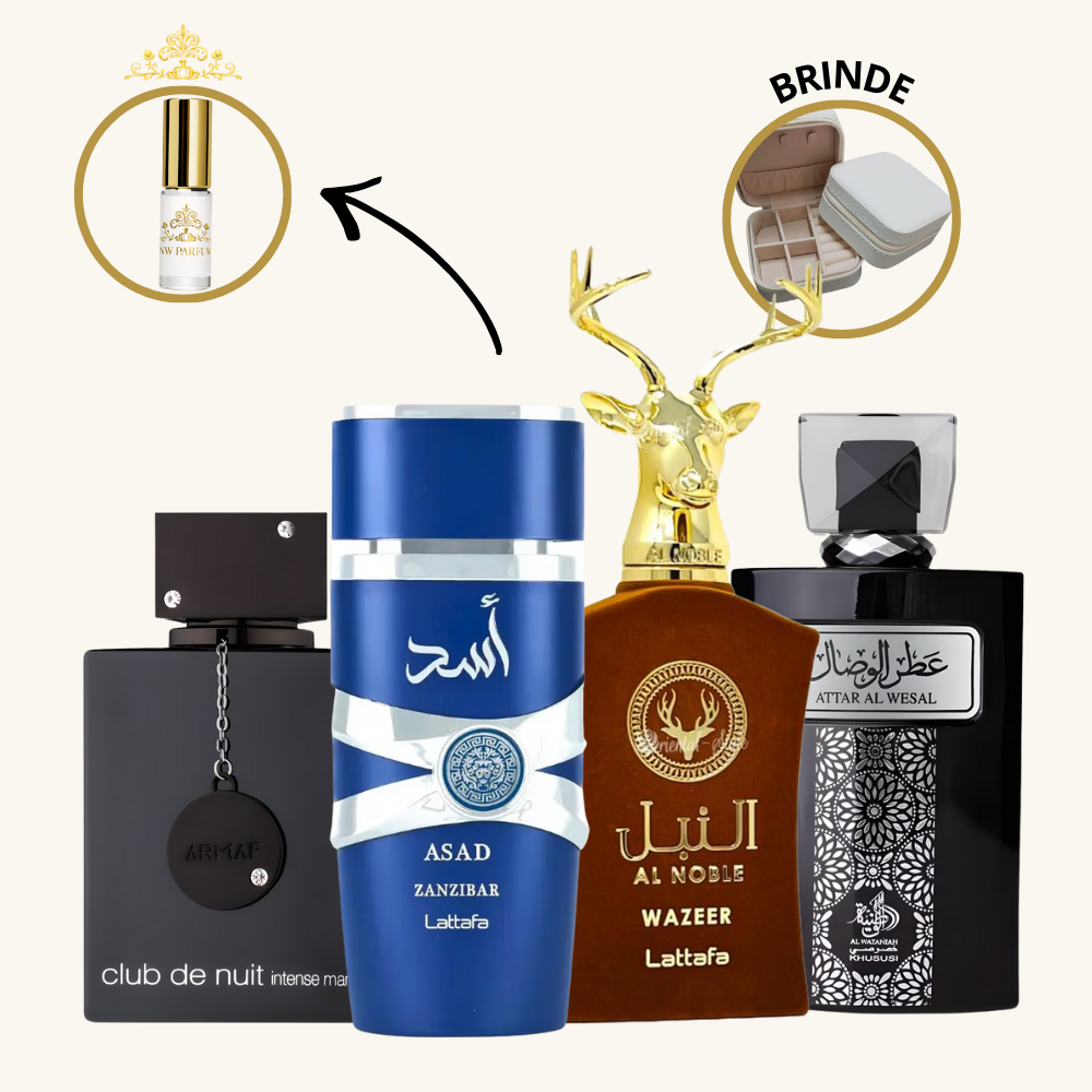 COMBO ZANZIBAR INTENSO MASCULINO: Asad Zanzibar - Club de Nuit Intense - Attar - Wazeer