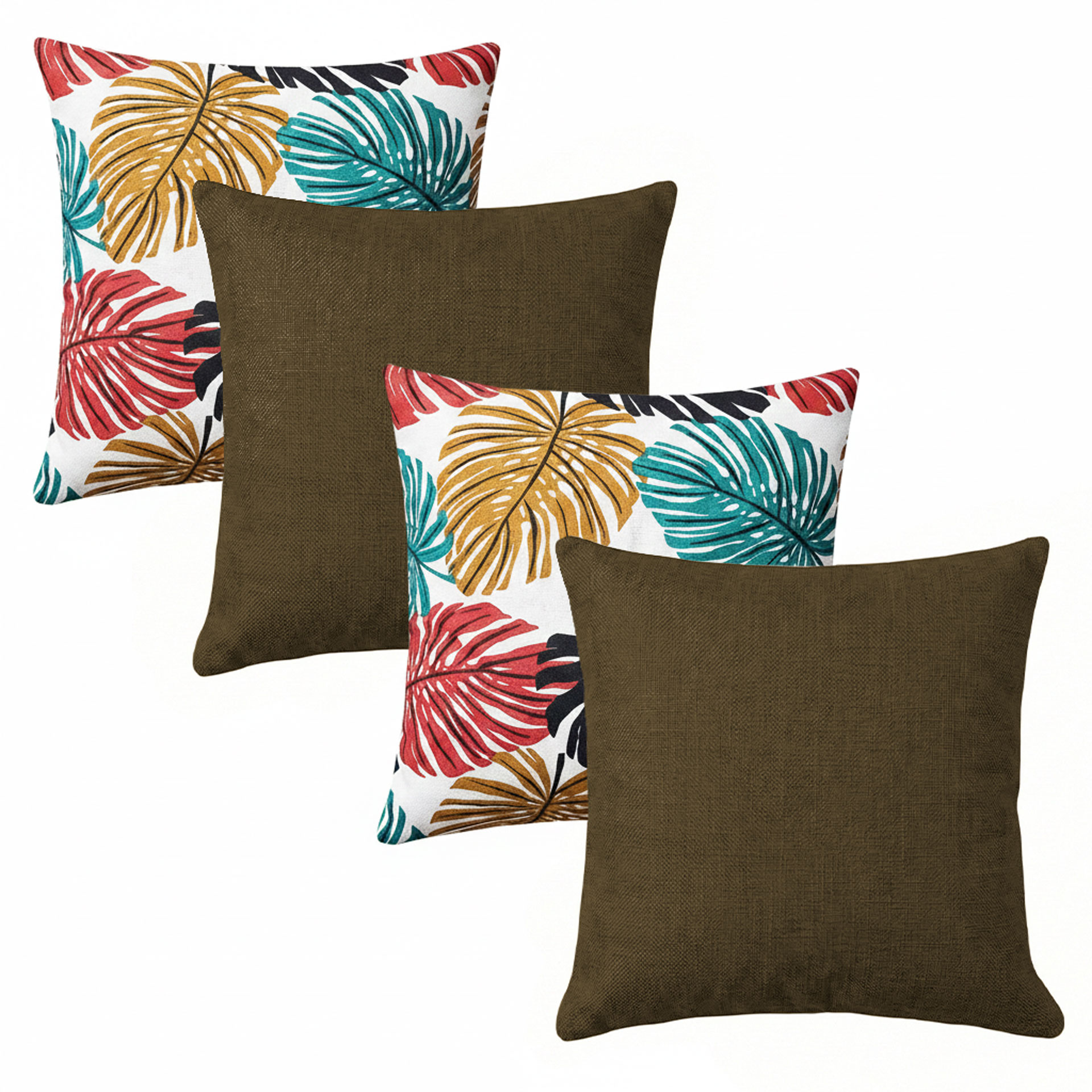 4 Capas Almofadas Estampadas Sem Refil Modernas 50x50