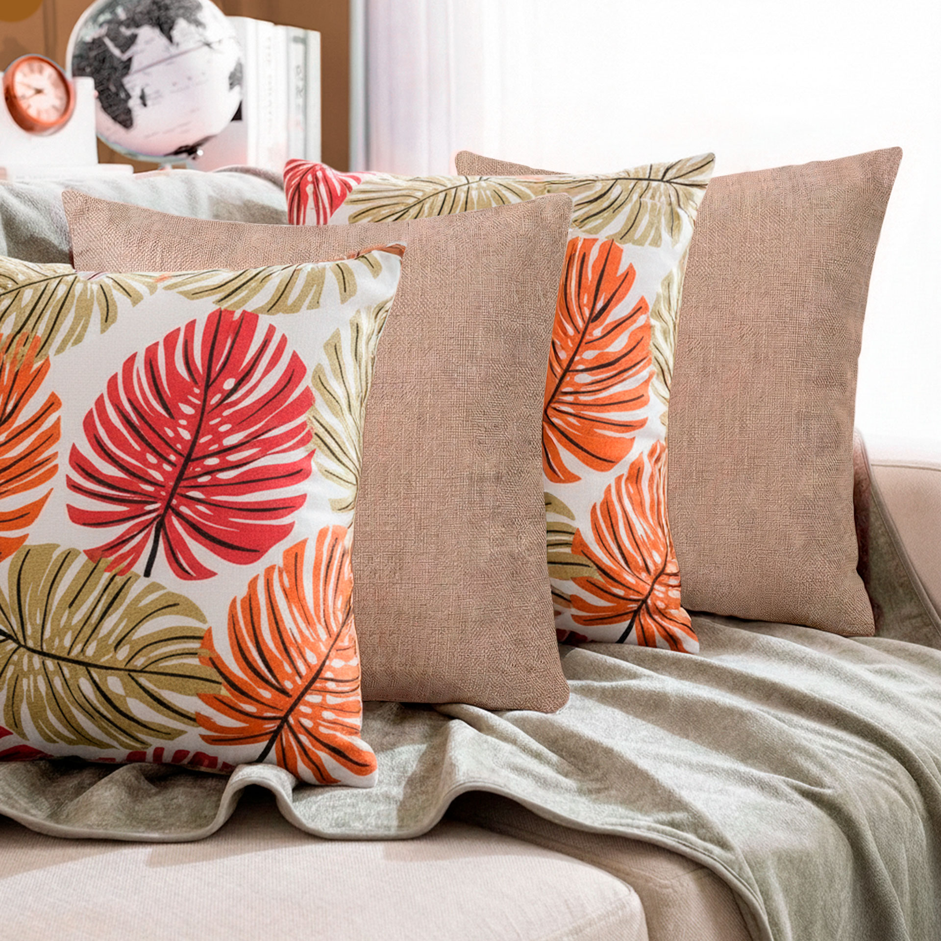 4 Capas Almofadas Decorativas Sem Refil Queima Estoque 50x50