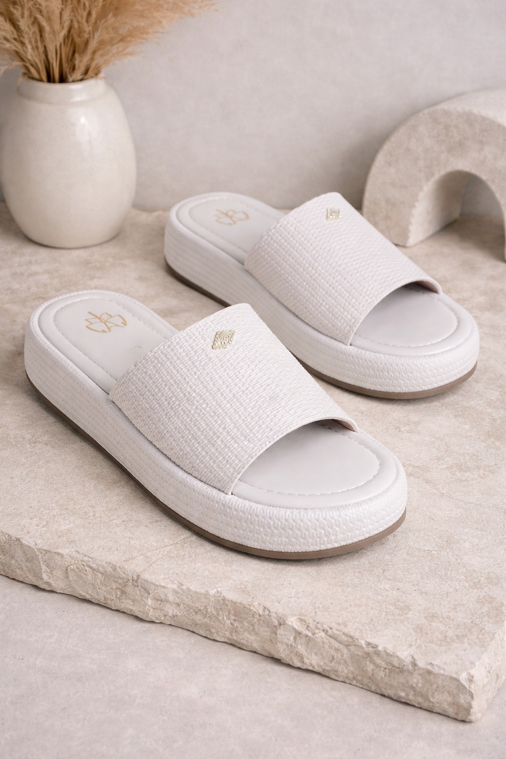 Chinelos Flats White 15059