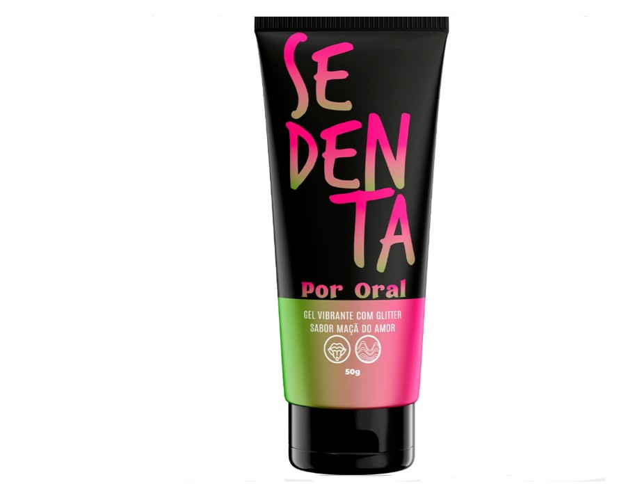 Sedenta Por Oral Lollypop Lubrificante Vibrante Com Glitter 50G
