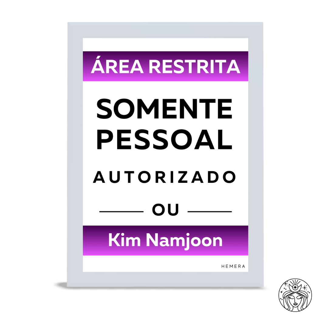 Placa decorativa Área restrita - BTS