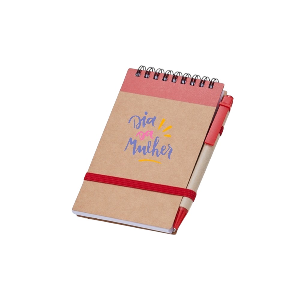 Bloco de Anotações Ecológico com Caneta Dia das Mulheres