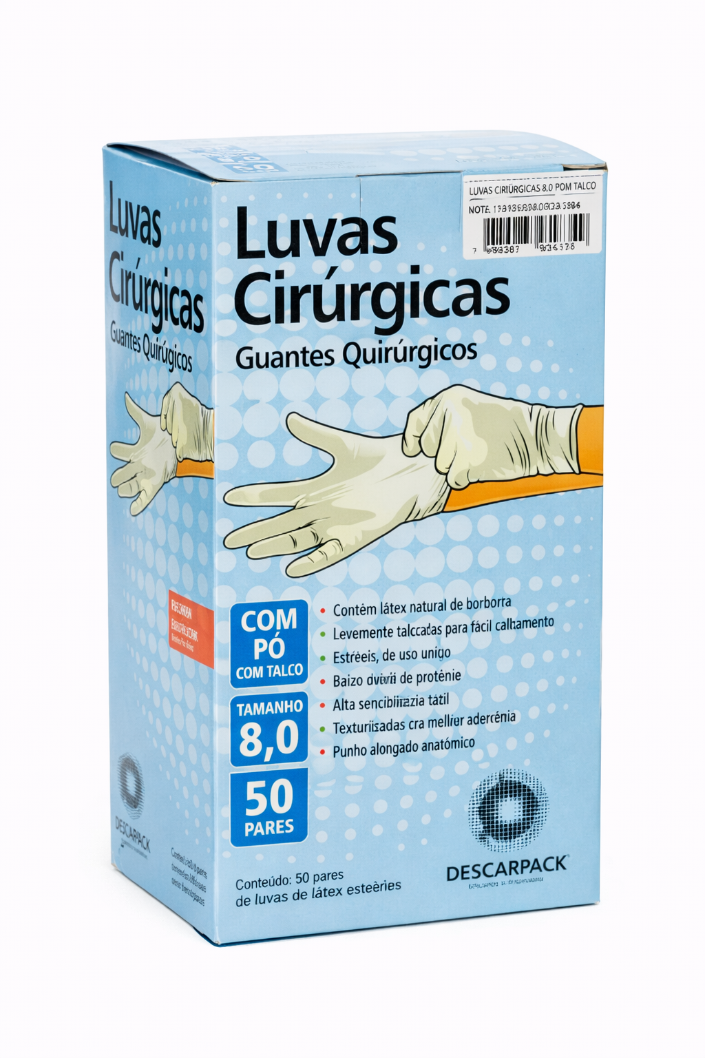 Luva Cirúrgica (Com Pó) - PAR - 50 Pares