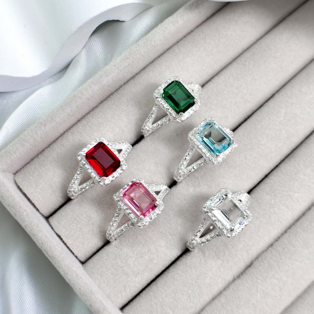 Anel Retângulo Aro Cravejado