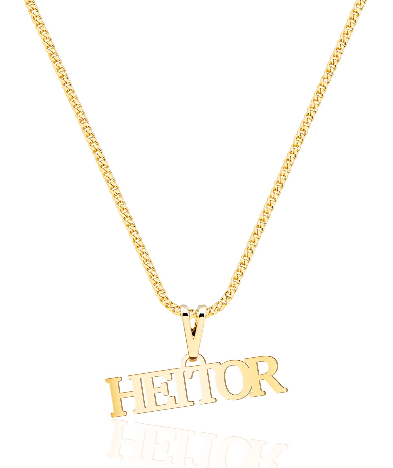 colar infantil masculino com nome e letra maiúscula banhado a ouro