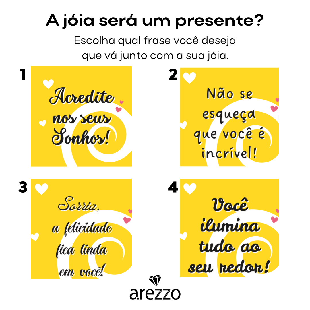 Selo de Formas de Pagamento e Compra Segura Arezzo Joias Personalizadas