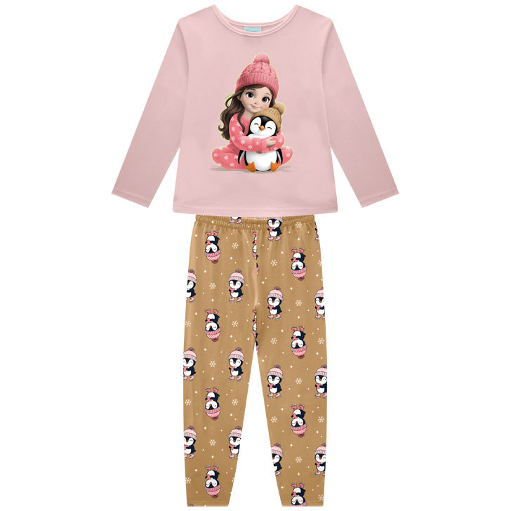 PIJAMA FEMININO ROSA SORBETMORANGO KYLY