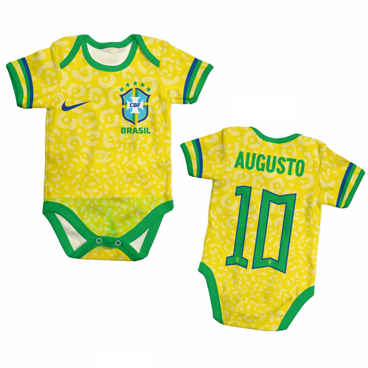 Body - Seleção Brasileira - Oncinha amarela - Nome personalizado