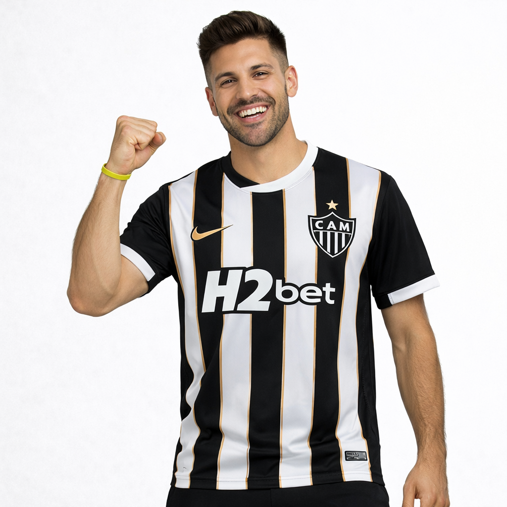 Camiseta Atlético Mineiro Uniforme 1 Versão Torcedor 2026   O Galo Campeão Brasileiro em Cada Detalhe!