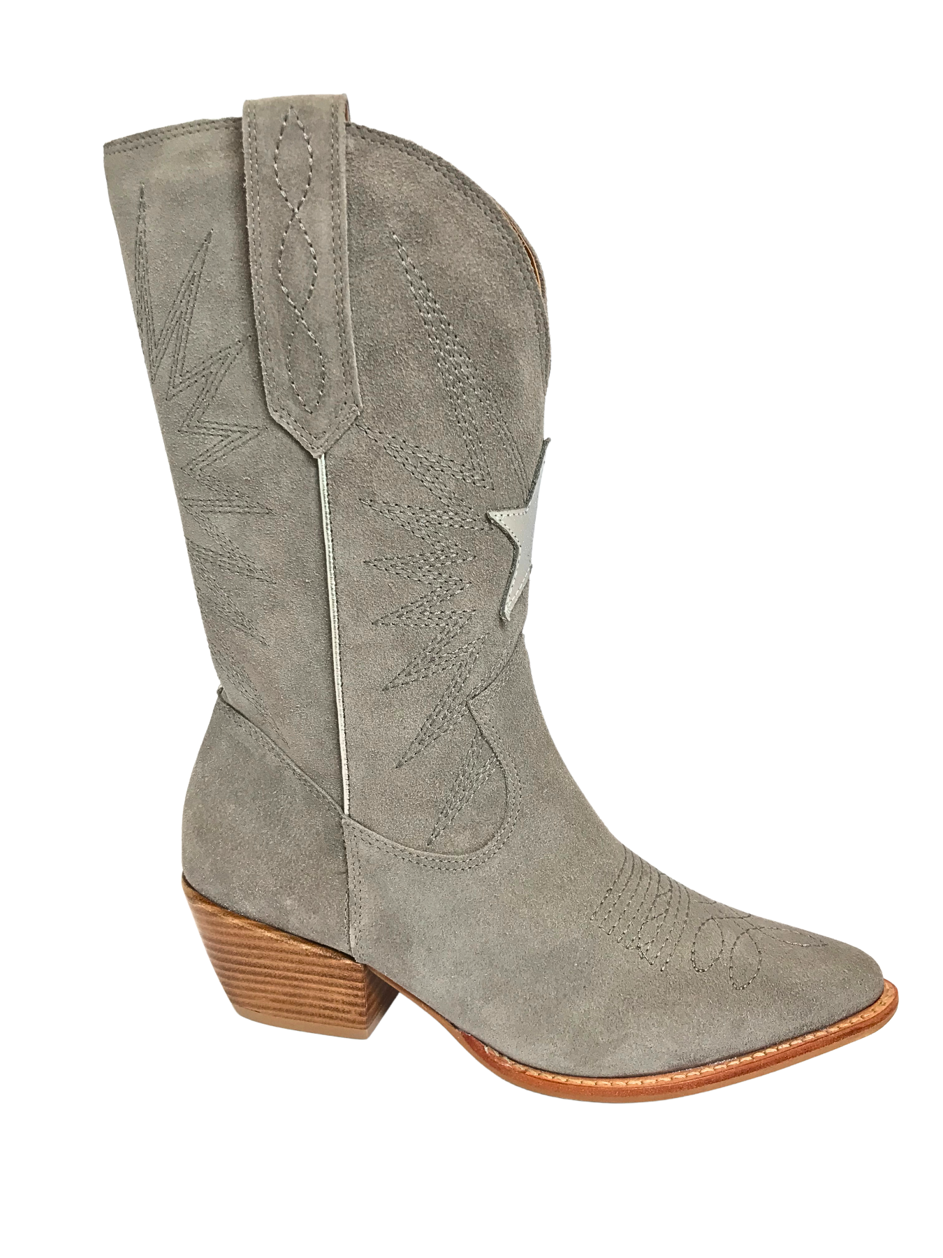 Bota Western Couro Camurça Silver com Estrela   Mayara Nogueira