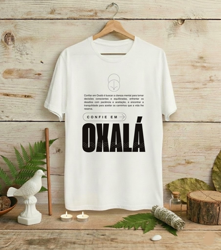 Camiseta Confie em Oxalá Coleção Equilíbrio