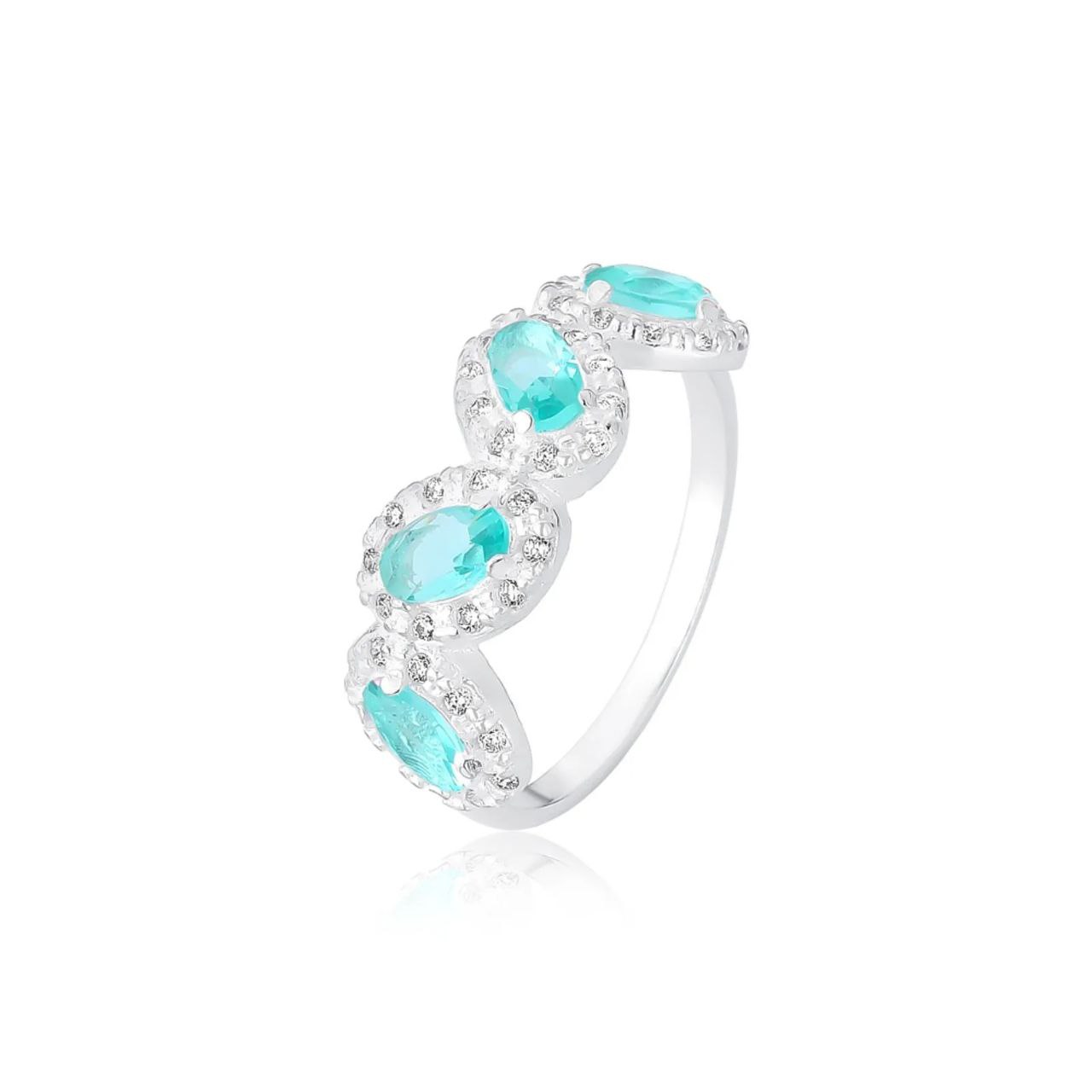 Anel Aurye - prata 925 oval com zircônia