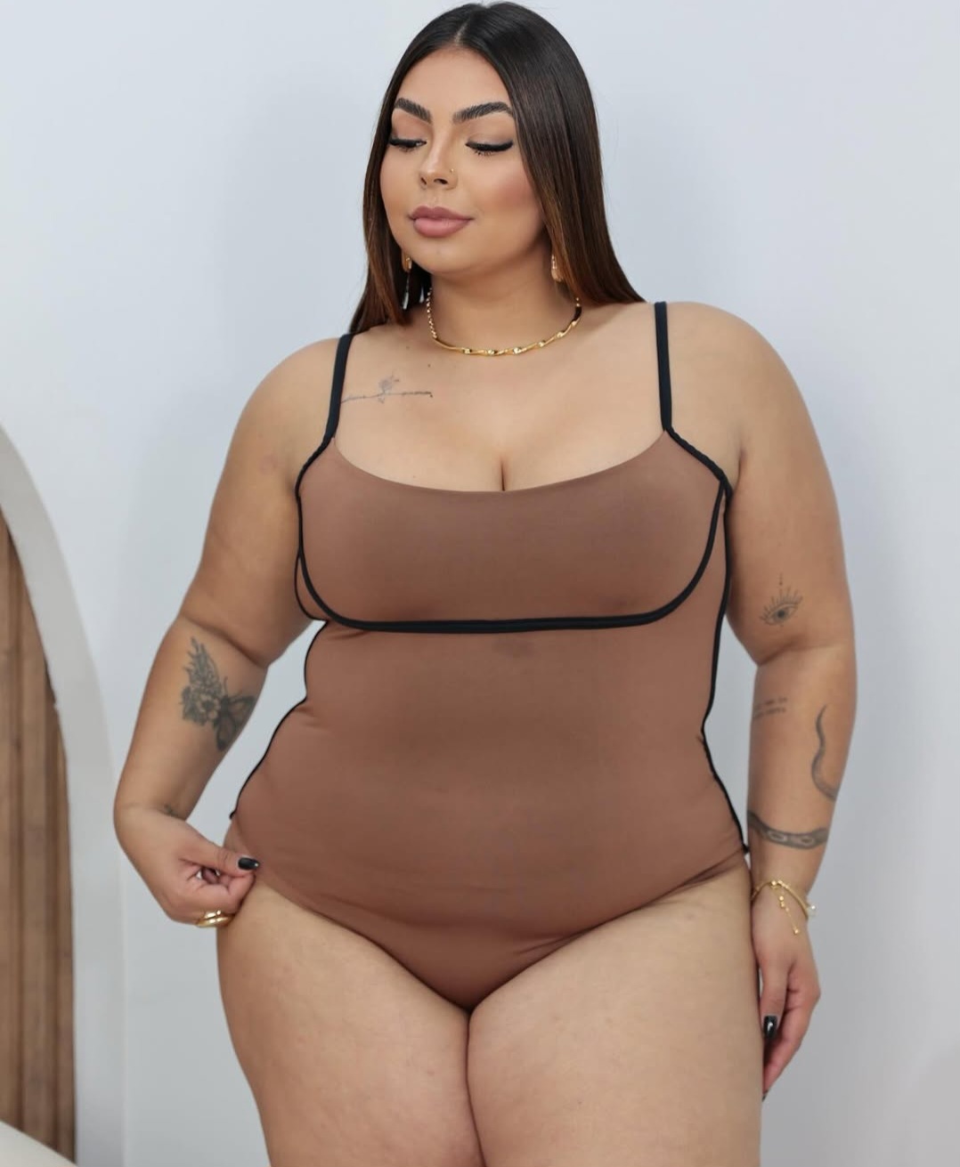 Body Feminino Plus Size Alça Fina