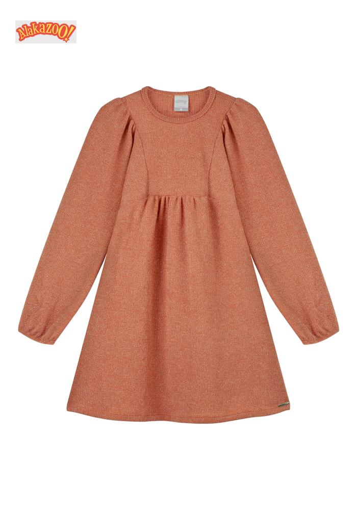 VESTIDO MALHA TRICOT LARANJA LAND ALAKAZOO