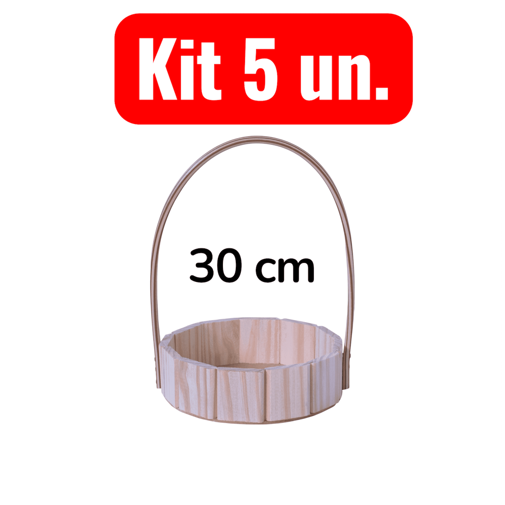 Kit cestas  30 cm redonda com alça