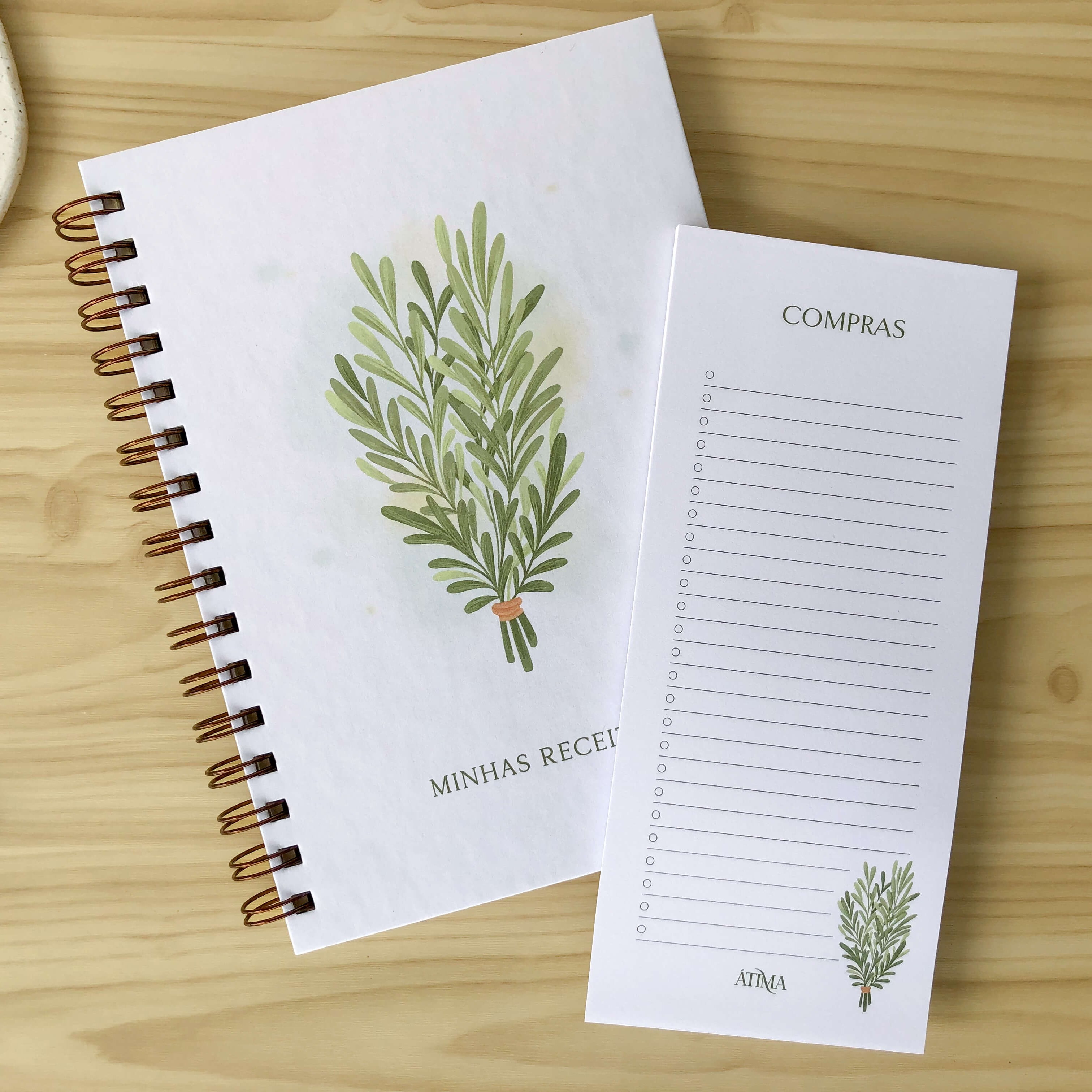 Caderno receita + Lista de compras Alecrim