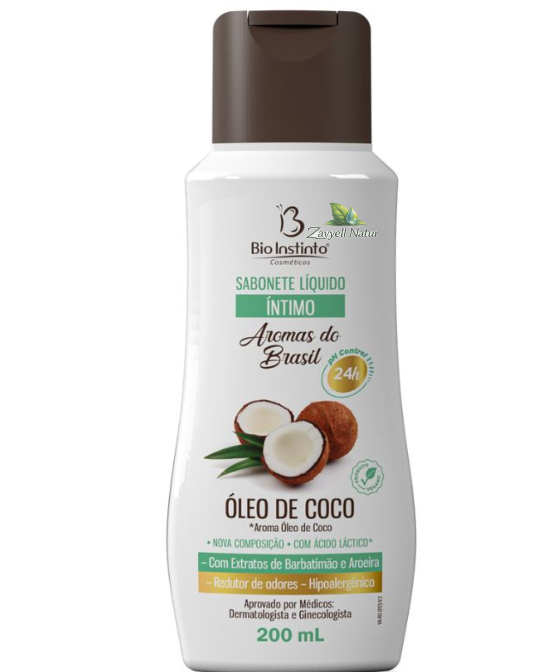 Sabonete Íntimo Óleo de Coco 200ml Bio Instinto   Higiene Íntima Feminina Hidratante