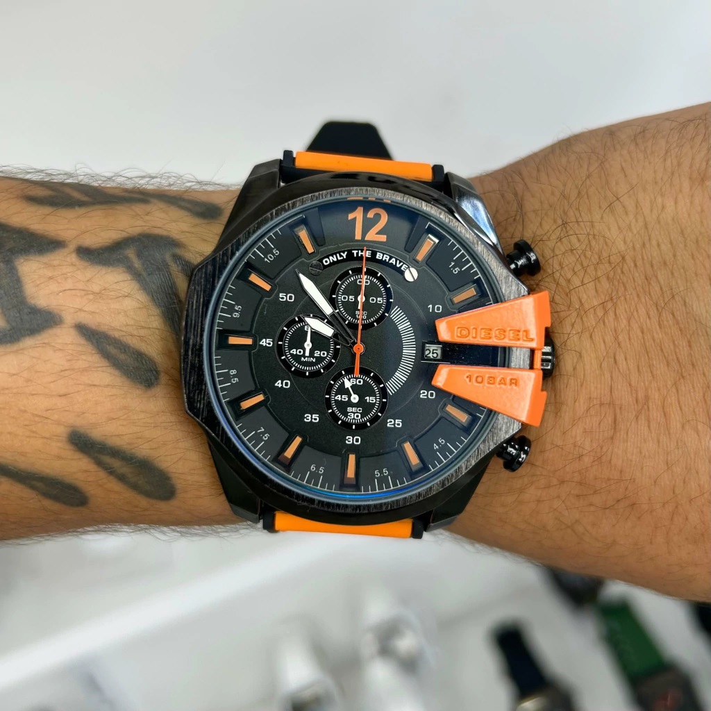 Relógio Diesel 10BAR Laranja Borracha