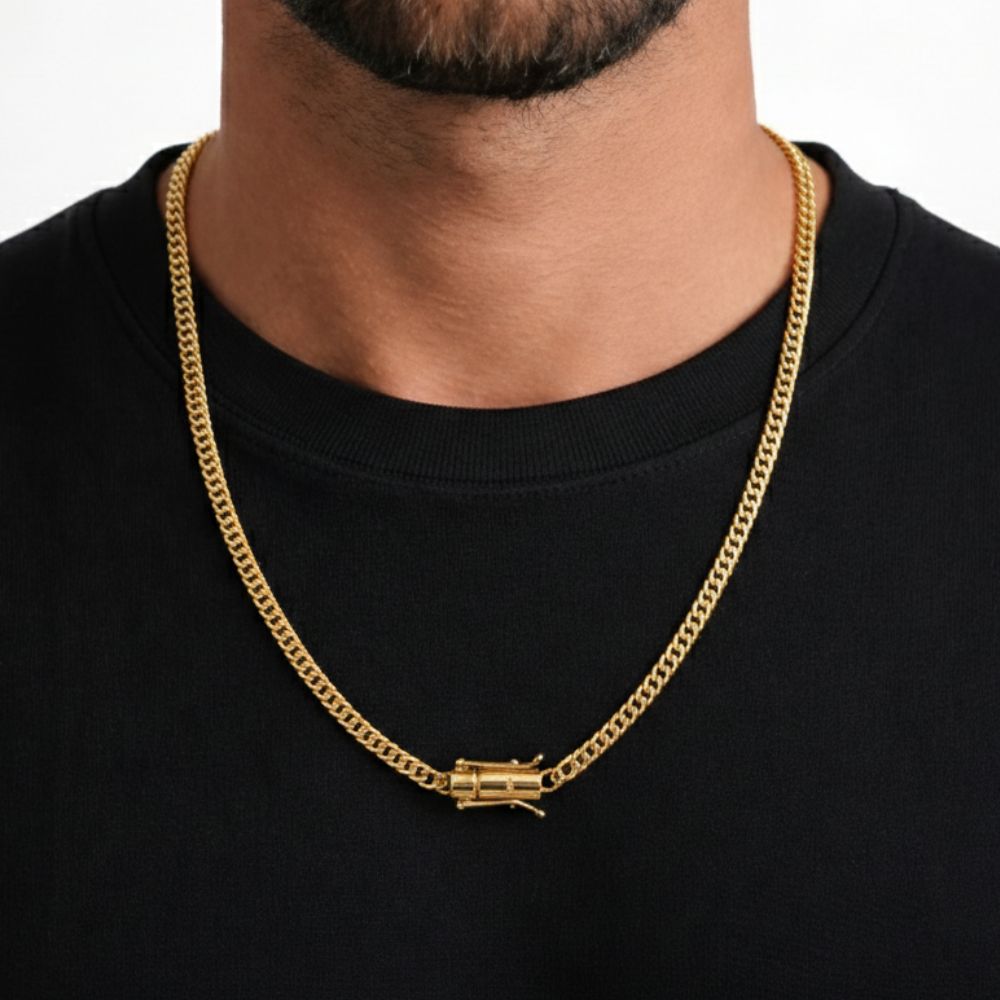 Corrente Grumet Duplo 3mm Banhado a Ouro 18k