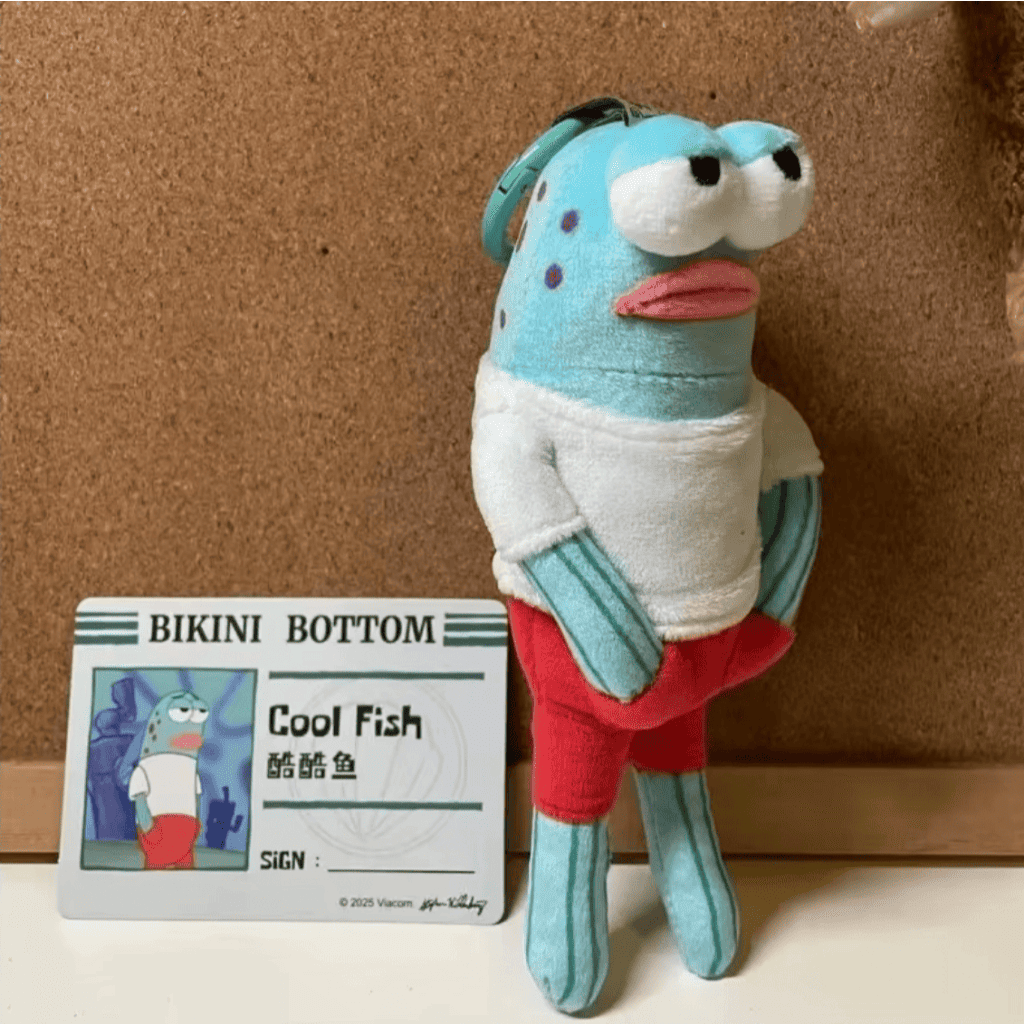 Pelúcia Peixinho Estilo Bob Esponja, Residentes do Fundo do Mar,  Chaveiro de pelúcia