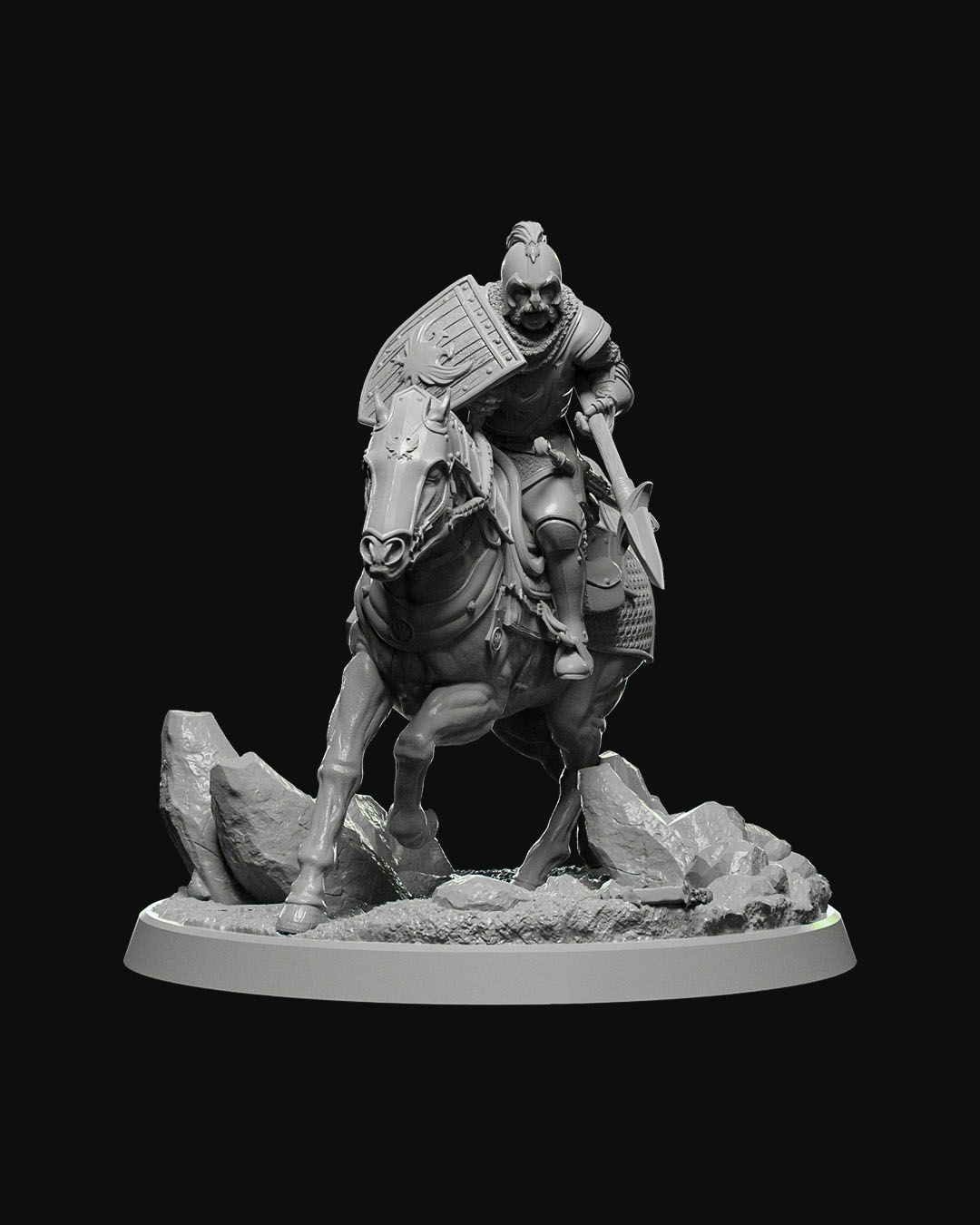 Cavaleiro da Guarda Real - Miniatura de Cavalaria em Resina Premium (32mm)