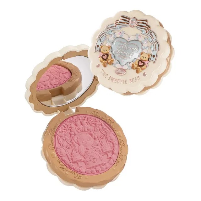 Blush em pó acetinado Flower Knows The Sweetie Bear Silk Satin Blush 5g