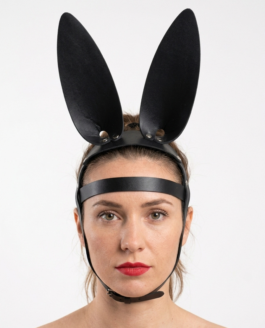 Máscara Coelho Aberta MB012 Couro Legítimo