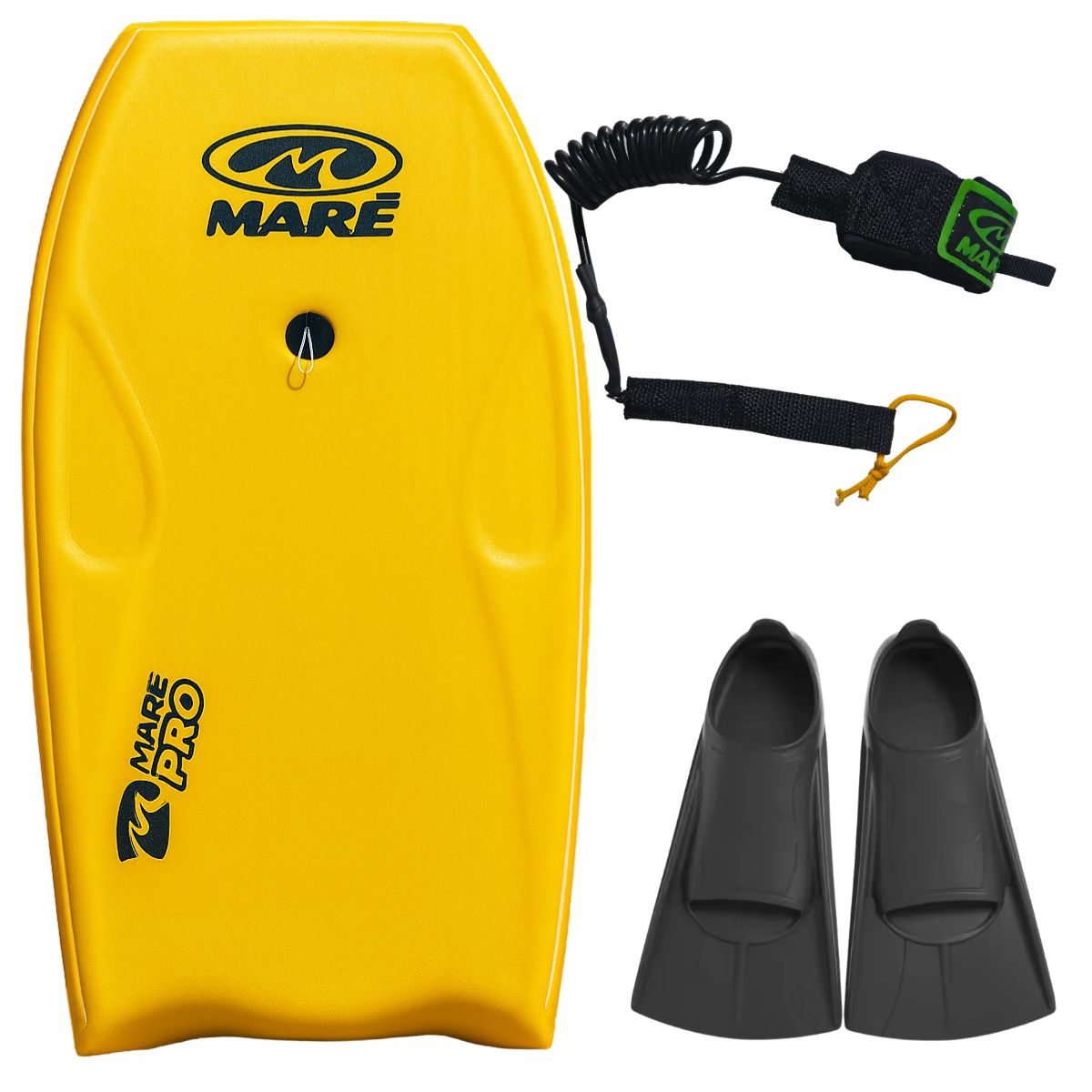 Kit Completo Bodyboard Maré PRO Semi Profissional com Nadadeira e Leash