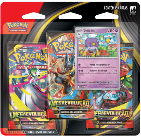 Blister Triplo Pokemon Drifblim Mega Evoluções (Português)