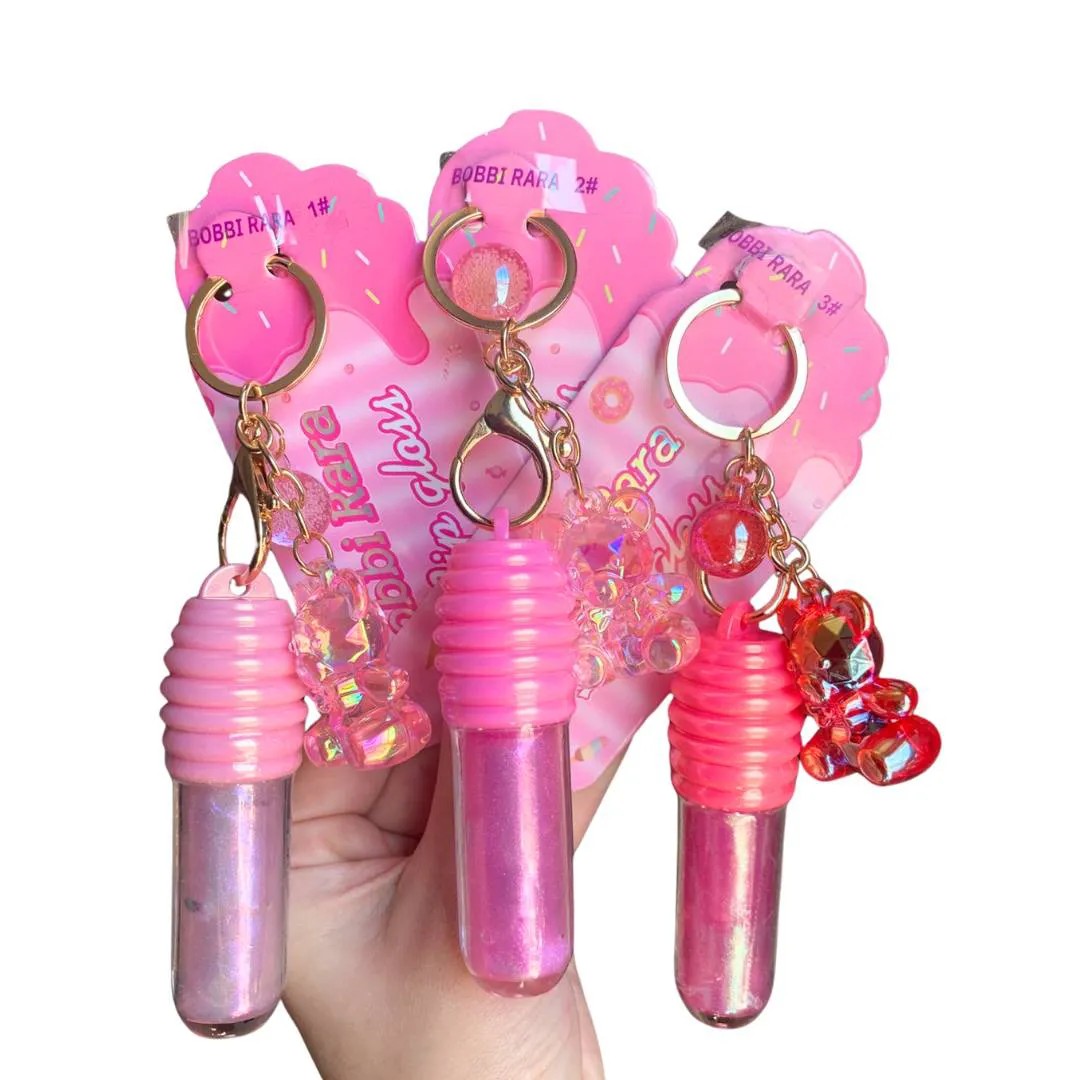 Lip Gloss 2 em 1 Chaveiro Ursinho Bobbi Rara