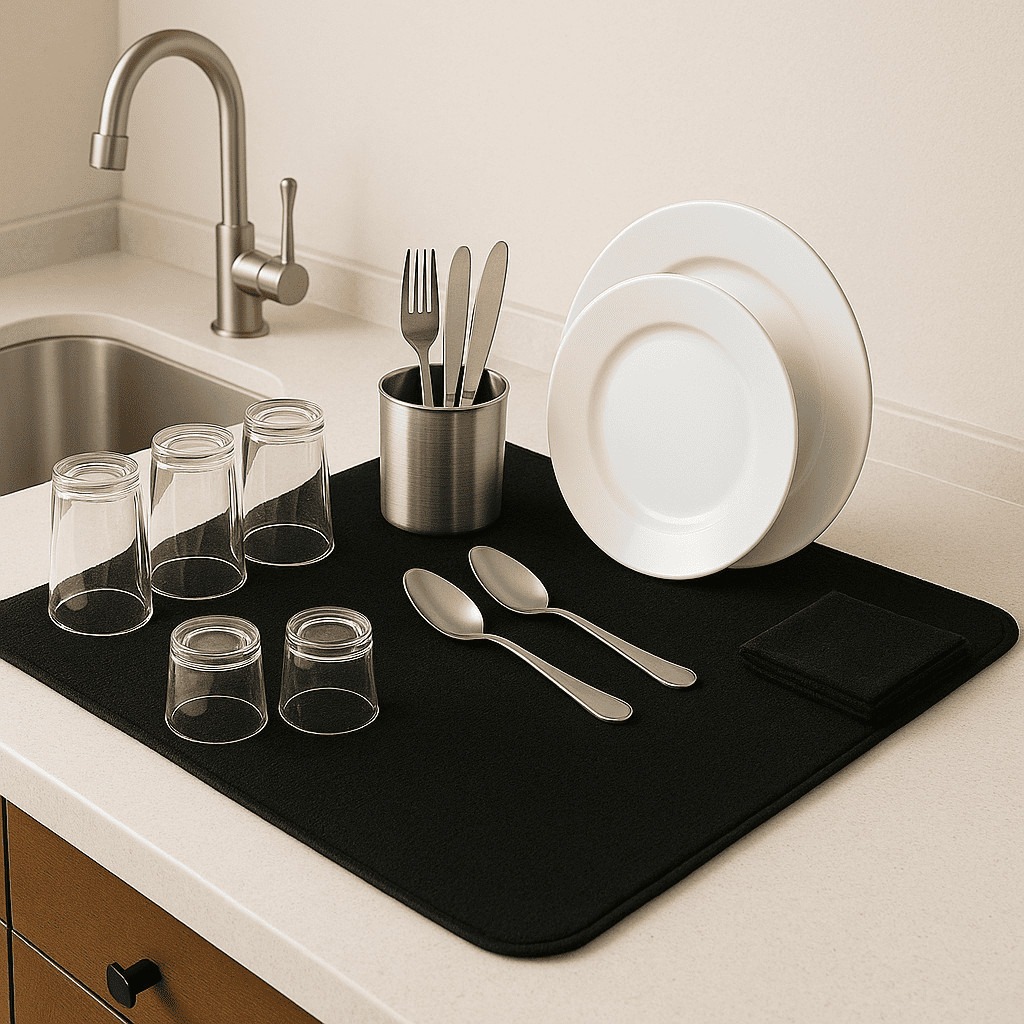 Tapete Escorredor de Louça Super Absorvente Antiderrapante para Pia e Bancada Decora Lar