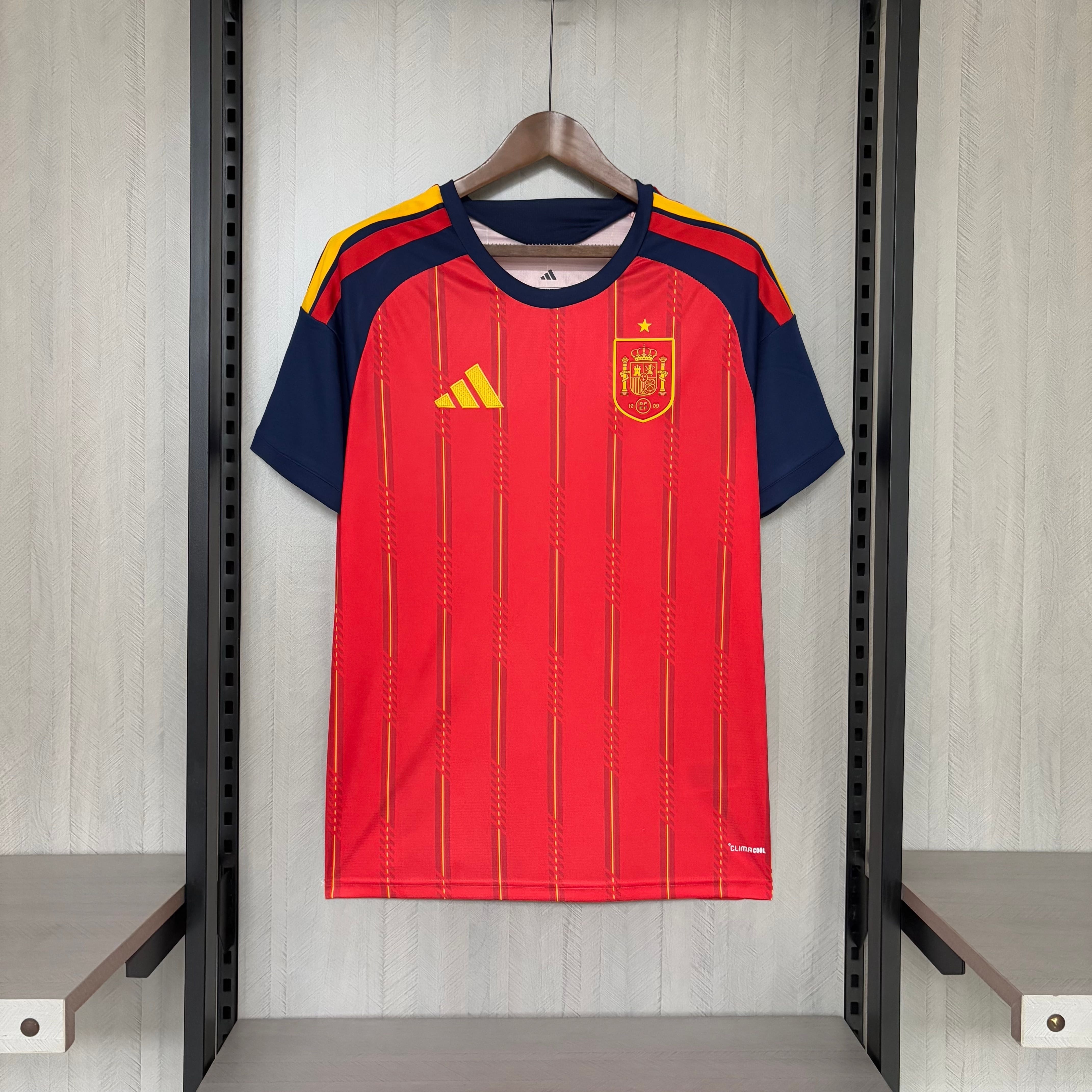 Camisa Espanha Home 2026 Torcedor Adidas Vermelha Manto Oficial da Seleção Espanhola