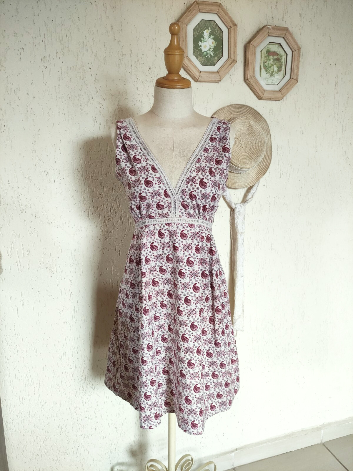 Vestido midi algodão cru pailey - M
