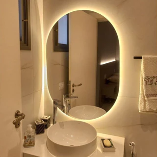 Espelho Orgânico Premium com LED Duo   Design Moderno e Sofisticado