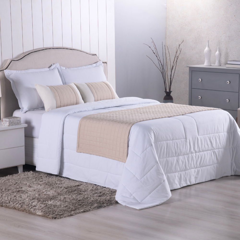 Kit Peseira 5 peças Micropercal 300 fios com Almofadas Cheias